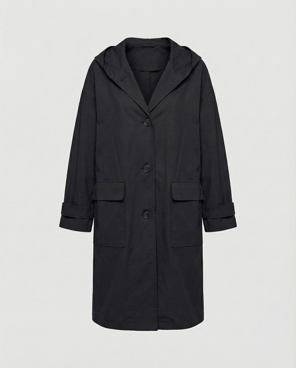 Annika | Damen Langer Wasserabweisender Windproof Trench Coat mit Kapuze 3