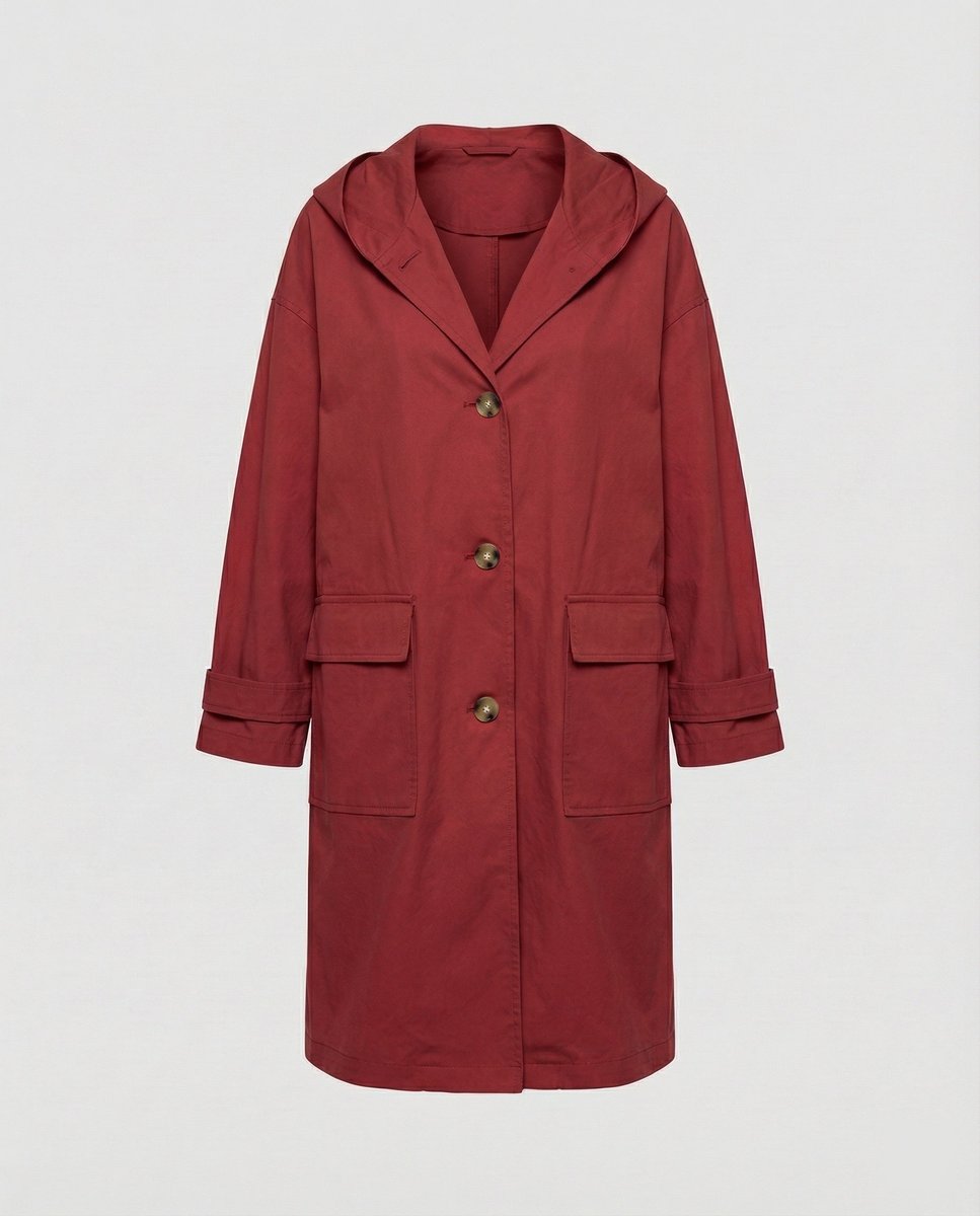 Annika | Damen Langer Wasserabweisender Windproof Trench Coat mit Kapuze 5