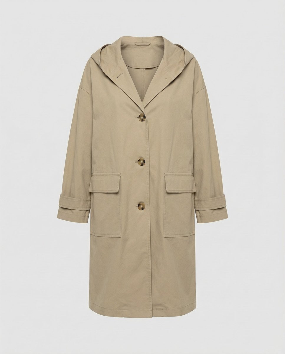 Annika | Damen Langer Wasserabweisender Windproof Trench Coat mit Kapuze 6