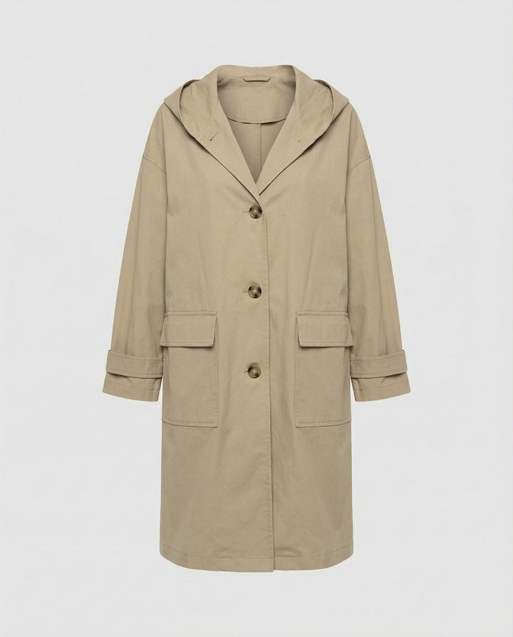 Annika | Damen Langer Wasserabweisender Windproof Trench Coat mit Kapuze 6