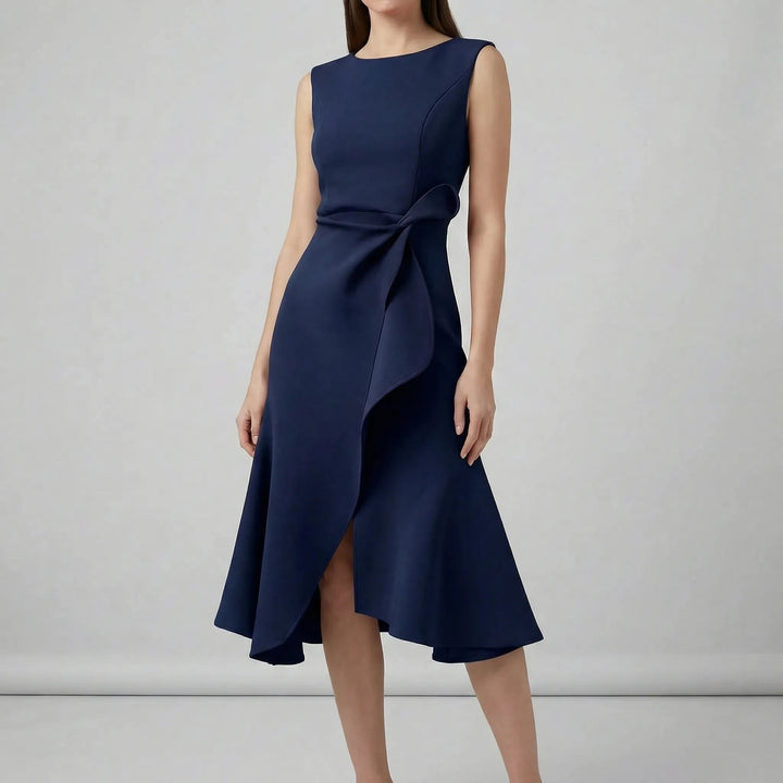 Ärmelloses Midikleid mit Faltendetails für elegante Anlässe 4