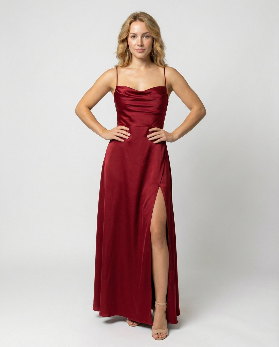 Ärmelloses Sommer-Maxikleid mit Schlitz für elegante Anlässe und Partys 0