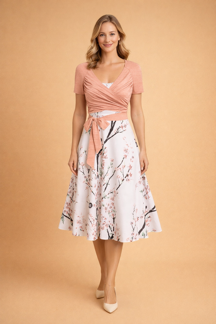 Auffälliges Damenkleid Mit Elegantem Blumendesign – Perfekt Für Sommerliche Anlässe, Stylische Kleider Damen 0