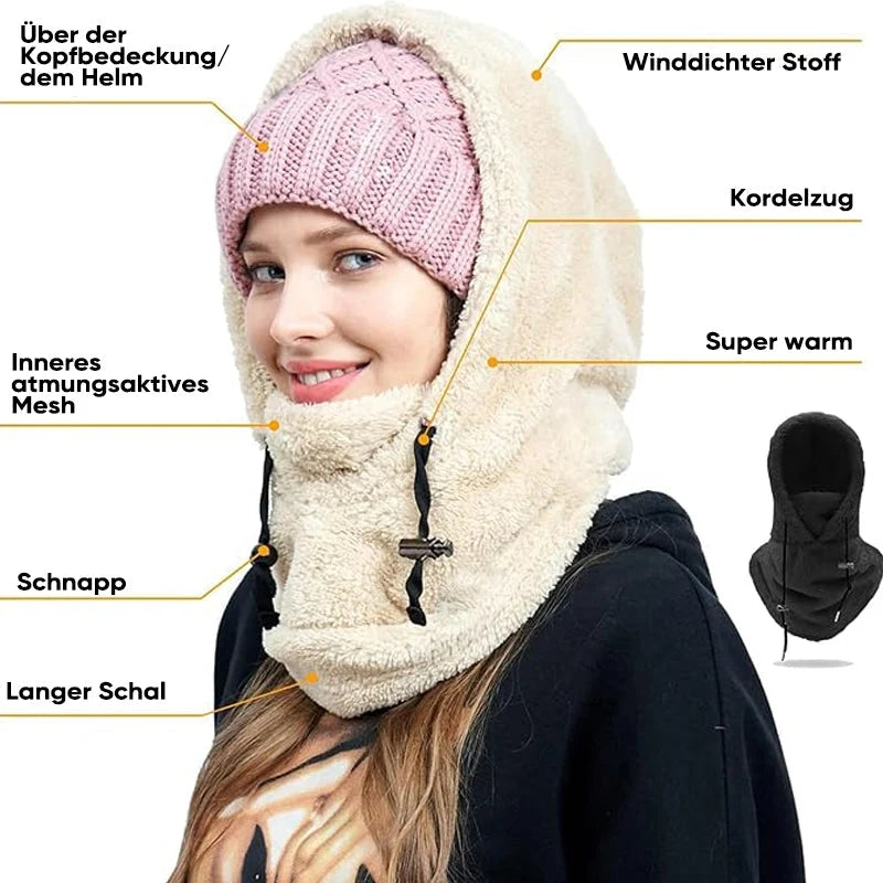 Beanie Mütze Damen Winter – Warme Fleece-Mütze mit Verstellbarer Passform für Damen, Multifunktionale Damenmützen für Kalte Tage 4