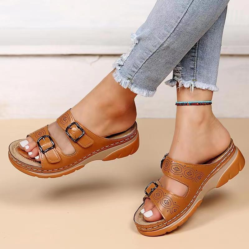 Bequeme Damensandalen mit ergonomischem Design und stoßdämpfender Sohle für den Sommer 0