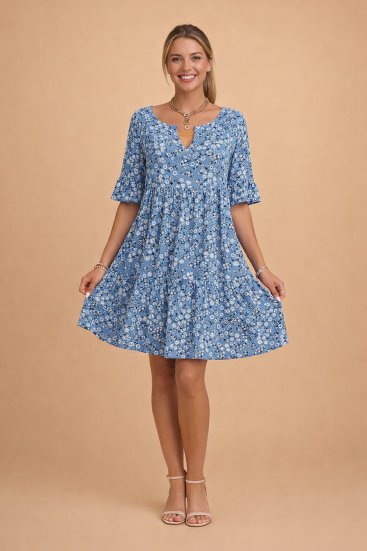 Blumenmuster Midikleid für Damen - Elegantes Sommerkleid für jeden Anlass 2