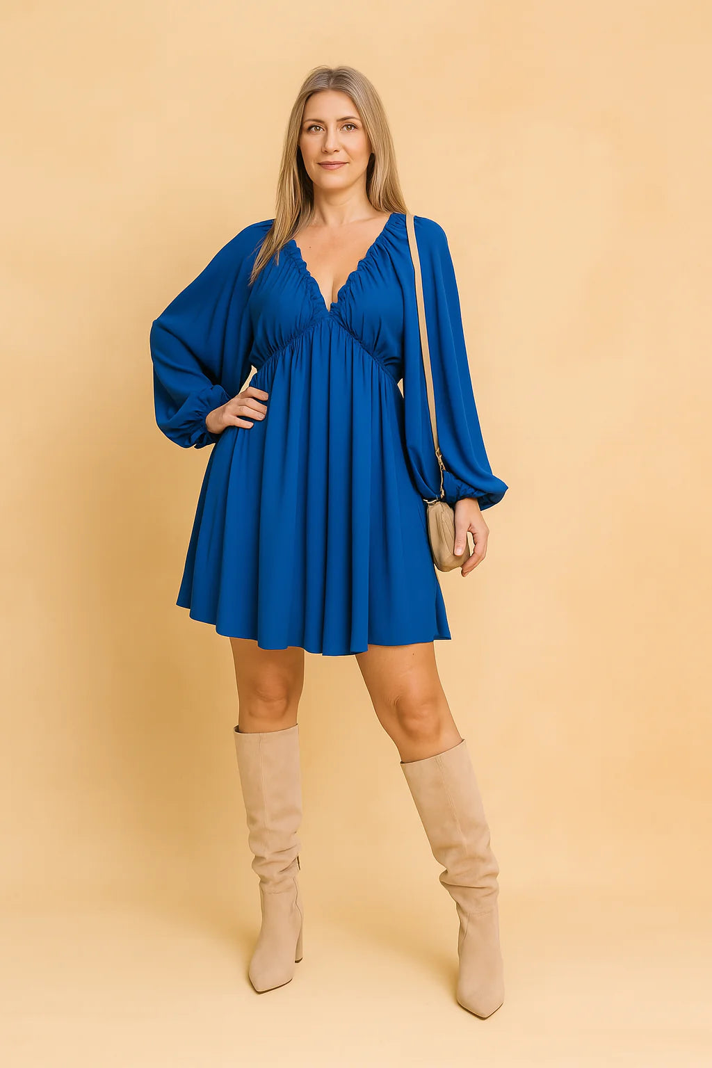 Boho-inspiriertes langärmliges Sommerkleid für Damen - Elegantes Freizeitkleid 4