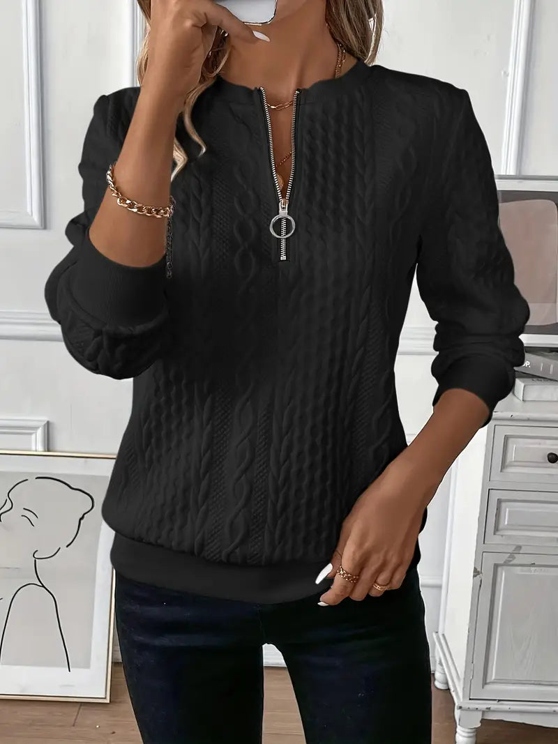 Chloe - Lässiges Sweatshirt Mit Langen Ärmeln Und Reißverschluss 2