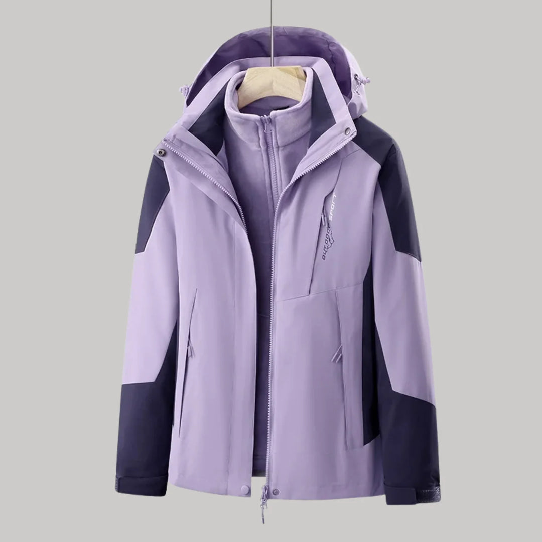 Damen 3 in 1 Jacke wasserdicht mit Kapuze 8