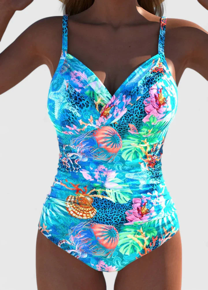 Damen Badeanzug im tropischen Stil – Eleganter und bequemer Einteiler für den Sommer 0