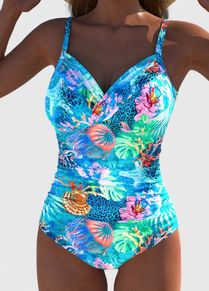 Damen Badeanzug im tropischen Stil – Eleganter und bequemer Einteiler für den Sommer 1