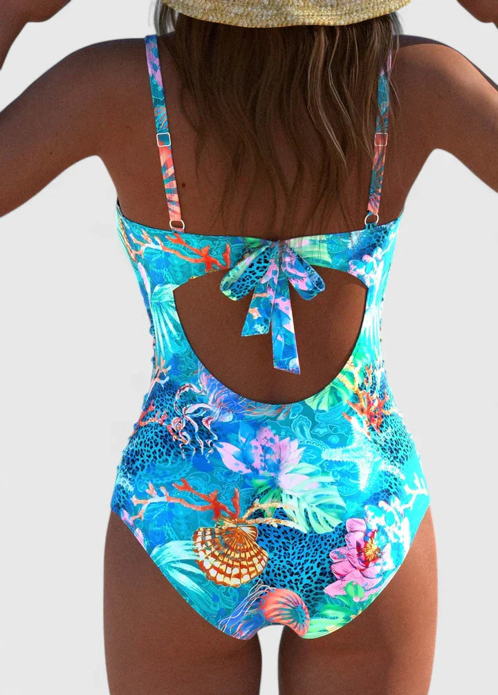 Damen Badeanzug im tropischen Stil – Eleganter und bequemer Einteiler für den Sommer 2