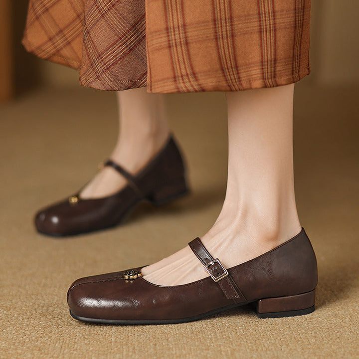 Damen Ballerinas mit Riemen Klassisch Komfortabel für Frühling und Alltag 1