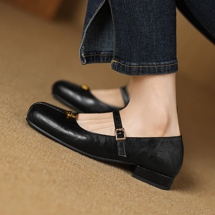 Damen Ballerinas mit Riemen Klassisch Komfortabel für Frühling und Alltag 2