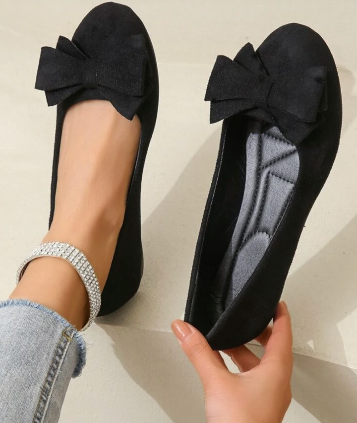 Damen Ballerinas mit Schleifendetail – Stilvolle Flats für Alltag und Büro 0