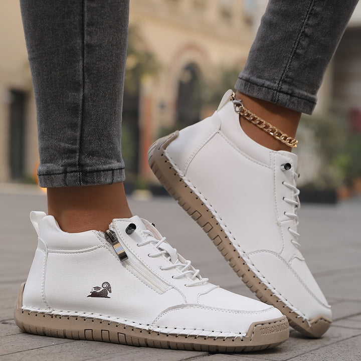 Damen Bequeme Schnürschuhe mit Reißverschluss für Alltag und Komfort 14
