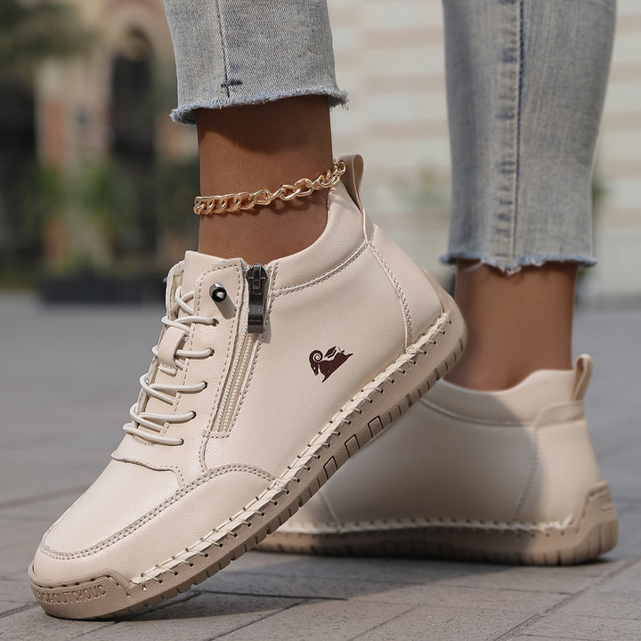 Damen Bequeme Schnürschuhe mit Reißverschluss für Alltag und Komfort 2