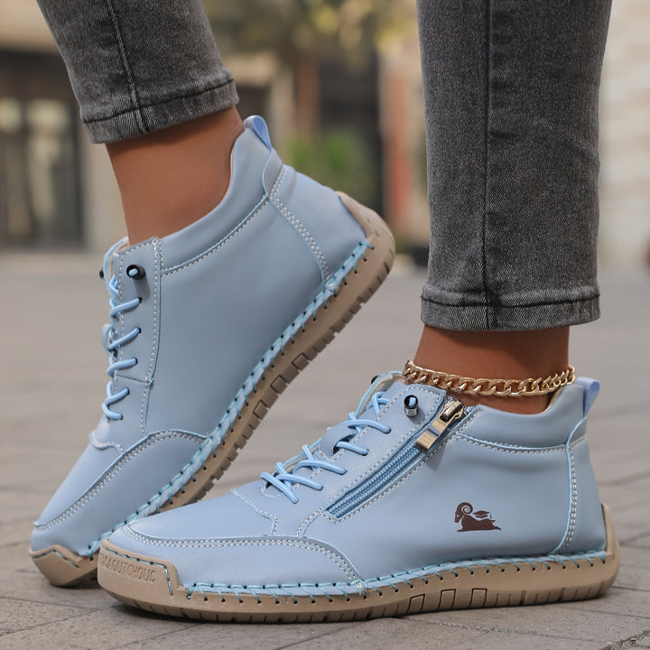 Damen Bequeme Schnürschuhe mit Reißverschluss für Alltag und Komfort 3