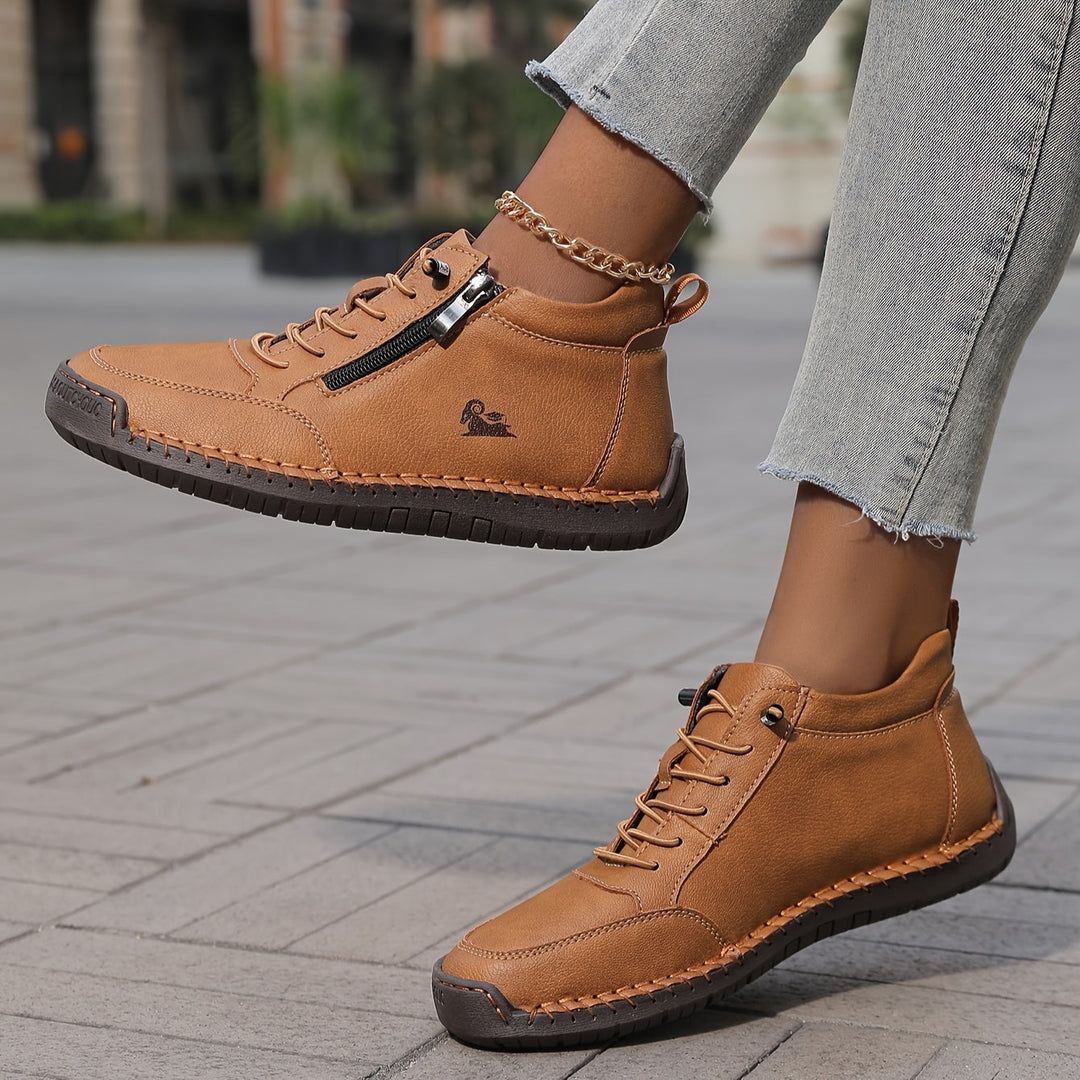 Damen Bequeme Schnürschuhe mit Reißverschluss für Alltag und Komfort 5