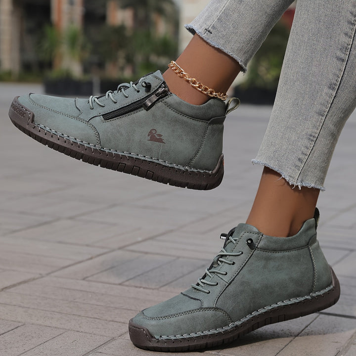 Damen Bequeme Schnürschuhe mit Reißverschluss für Alltag und Komfort 7