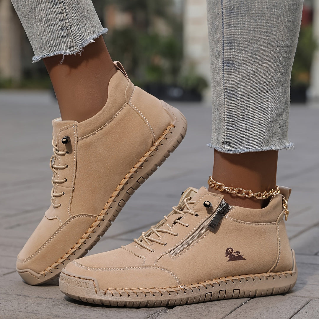 Damen Bequeme Schnürschuhe mit Reißverschluss für Alltag und Komfort 8