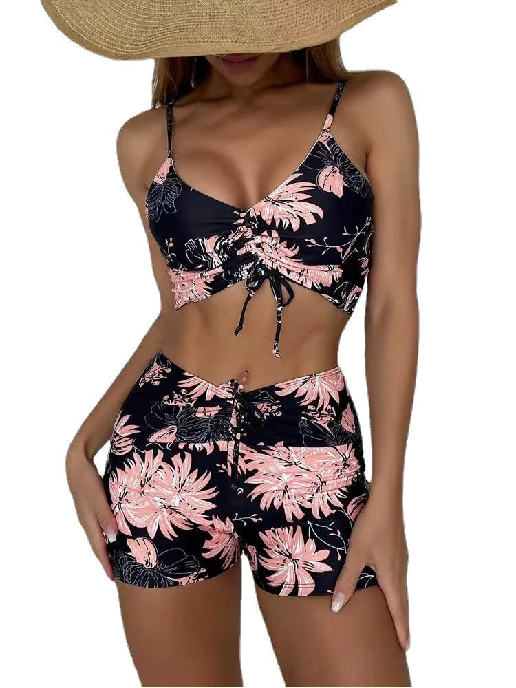 Damen Bikini mit Hoher Taille und Blumendruck – Stylischer Badeanzug für Strand und Pool, Bademode Kaufen 7