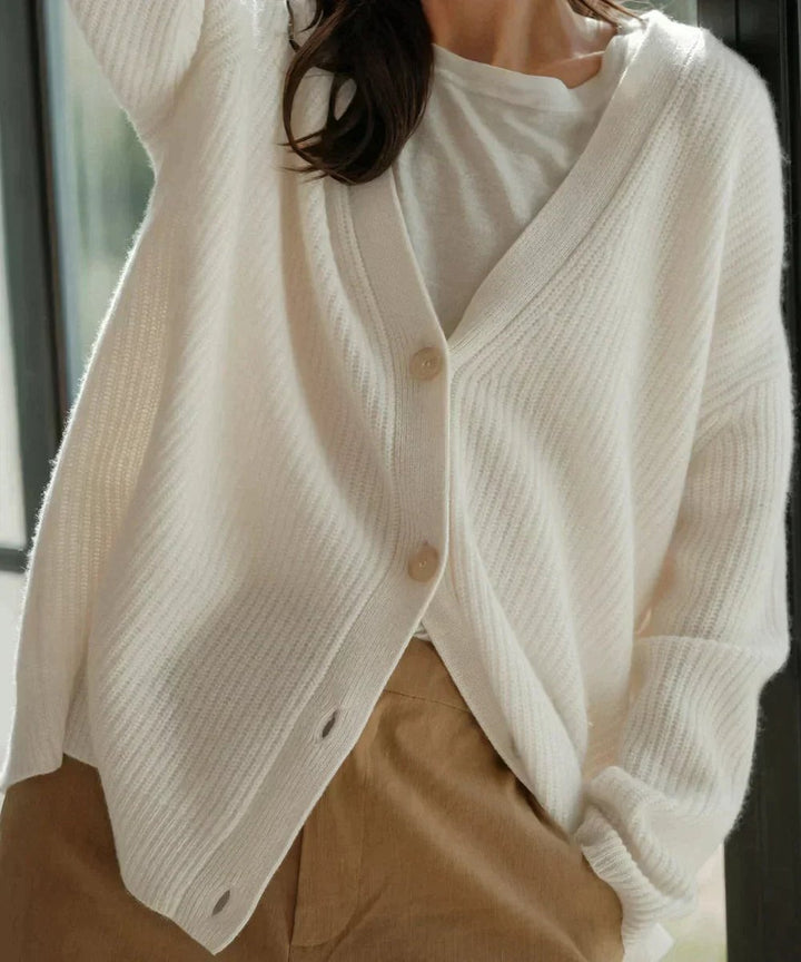 Damen Cardigan mit lockerer Passform und V-Ausschnitt für elegante Casual Looks 2