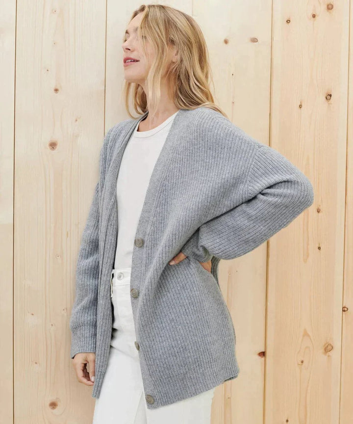 Damen Cardigan mit lockerer Passform und V-Ausschnitt für elegante Casual Looks 3