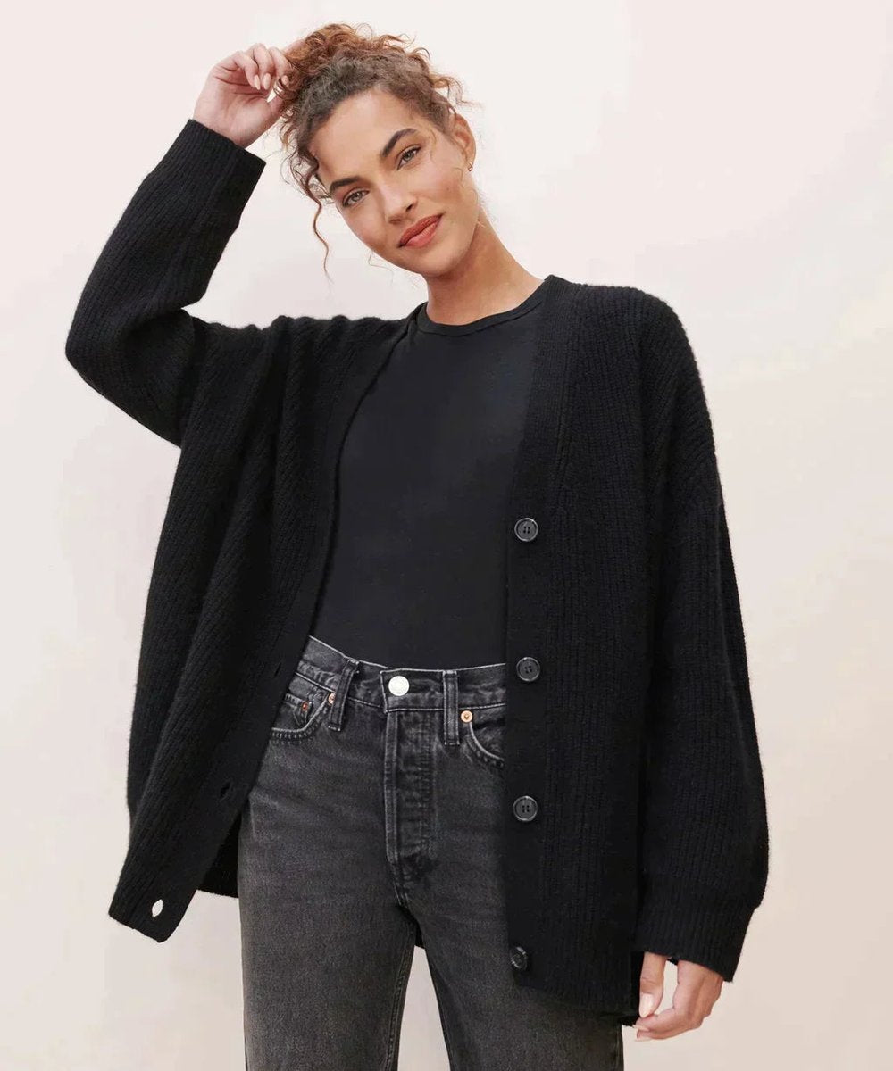 Damen Cardigan mit lockerer Passform und V-Ausschnitt für elegante Casual Looks 6