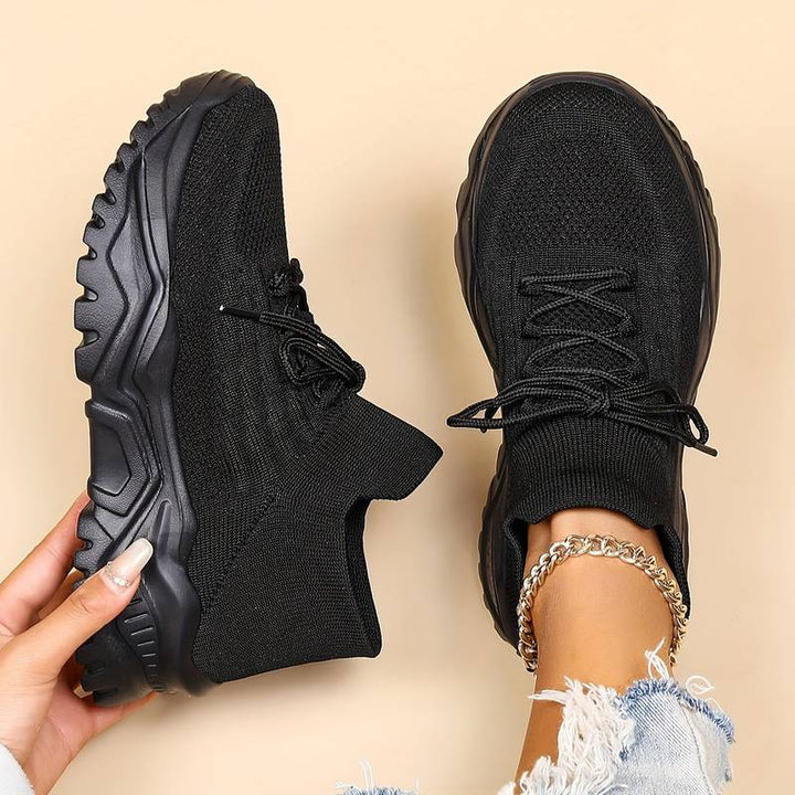 Damen Chunky Knit Schnür-Sneaker mit Orthopädischer Fußgewölbeunterstützung Komfort 1