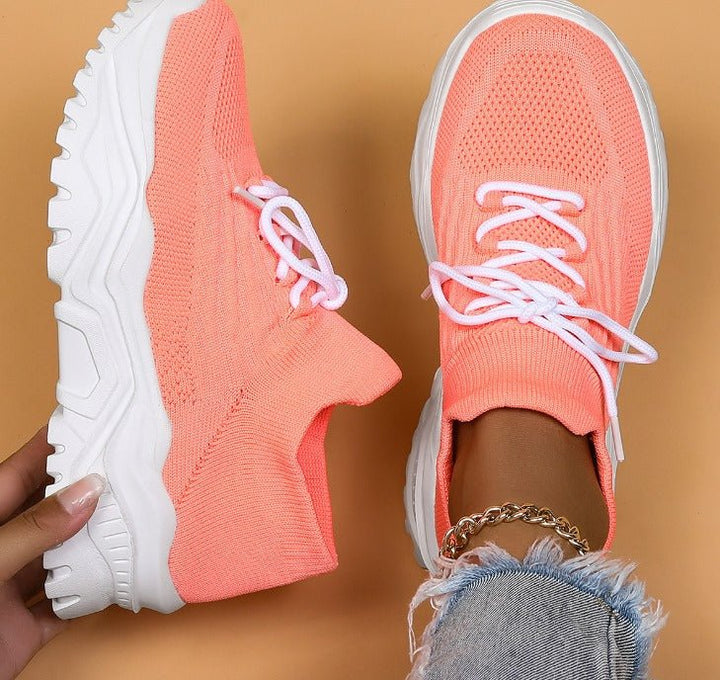 Damen Chunky Knit Schnür-Sneaker mit Orthopädischer Fußgewölbeunterstützung Komfort 3