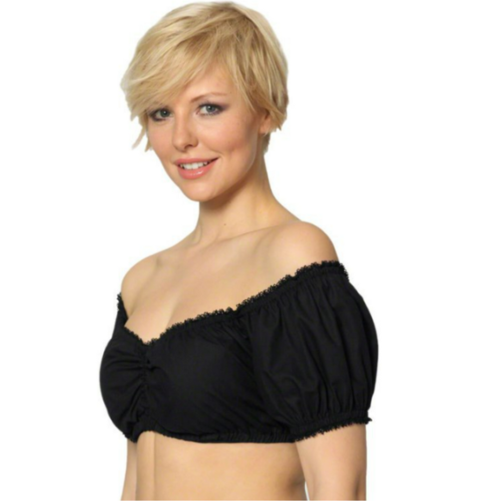 Damen Crop Top Weiß Mit Puffärmeln, Schulterfrei & Raffung – Verspielte Crop Bluse Für Sommerfest & Alltag 1