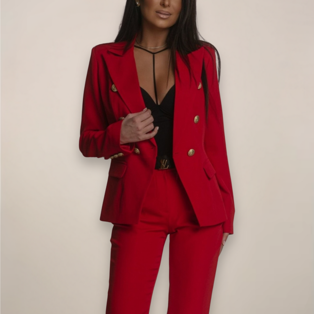 Damen Elegantes Zweiteiliges Blazerhose Set Strukturierter Blazer und Hose für Sommer 8