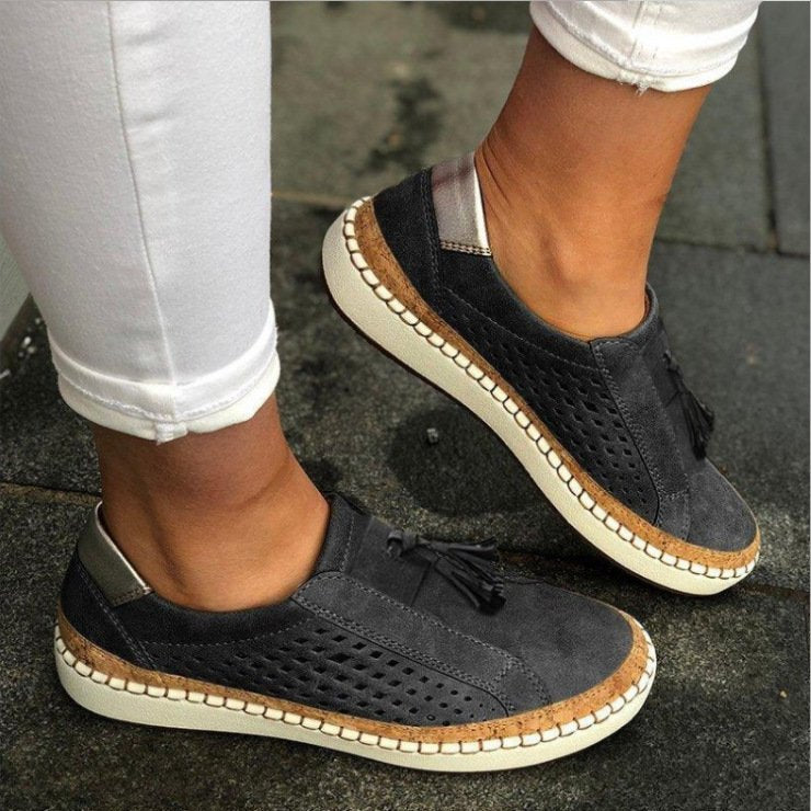 Damen Freizeitschuhe mit Orthopädischer Arch Support und Dekorativen Quasten für Komfort und Stil 1