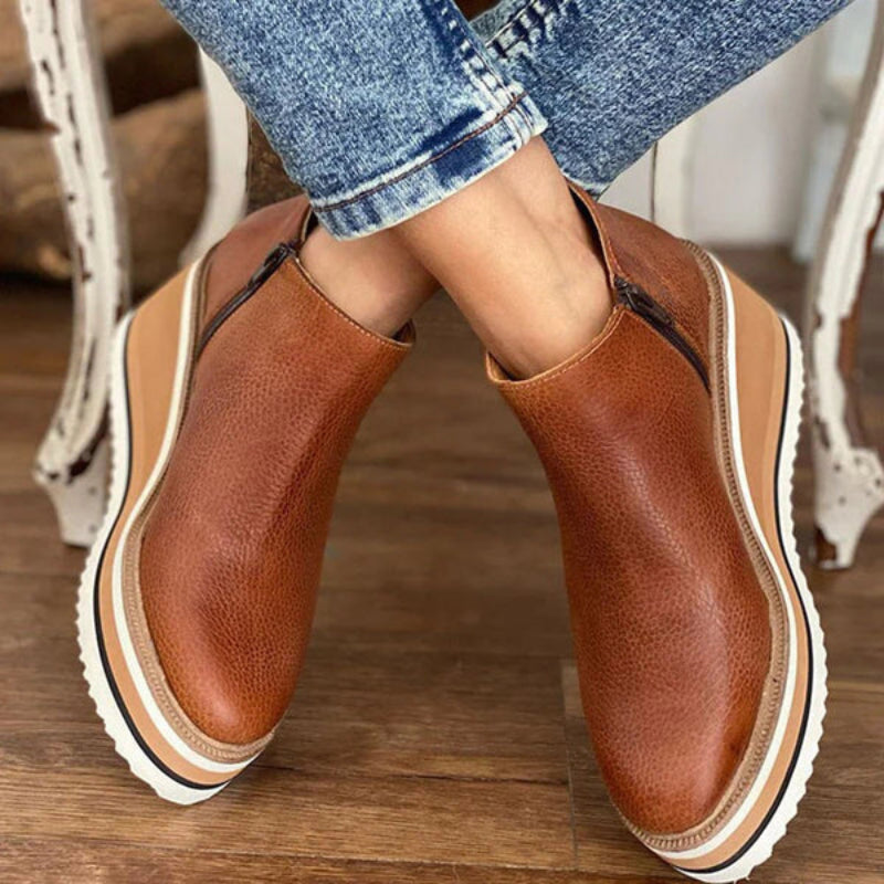 Damen Frühlings Stiefeletten mit Orthopädischer Keilabsatz und Arch Support 1