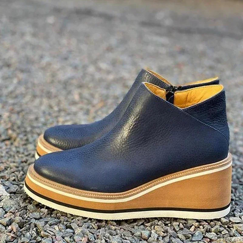 Damen Frühlings Stiefeletten mit Orthopädischer Keilabsatz und Arch Support 8