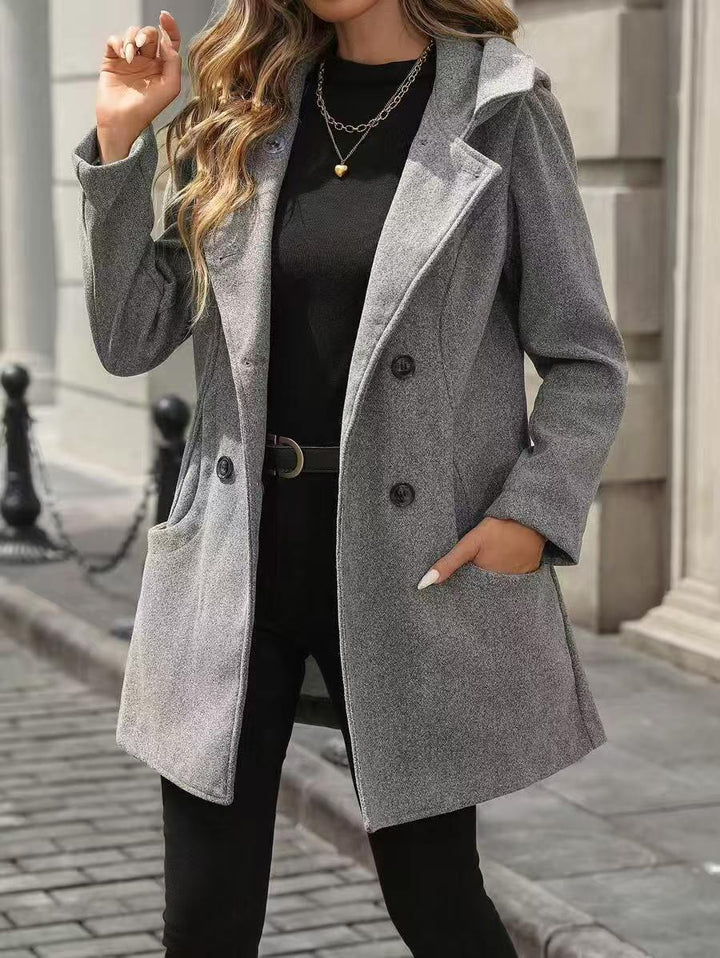 Damen Jacke mit Knöpfen Reverskragen und Taschen 6