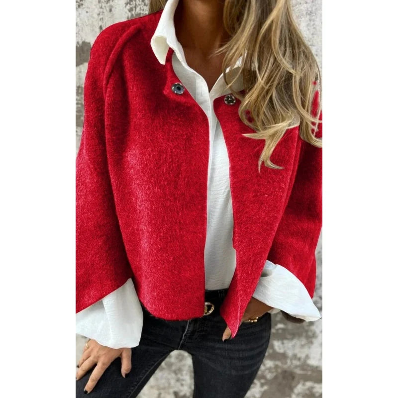 Damen Jacke mit Knopfleiste und weiten Ärmeln 8