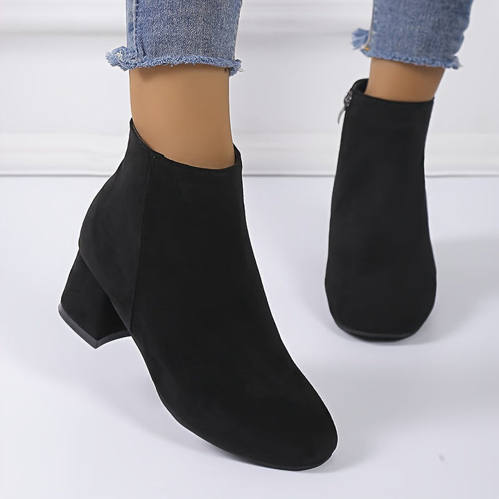 Damen Klassische Knöchelstiefel mit Orthopädischer Arch Support und Blockabsatz 0