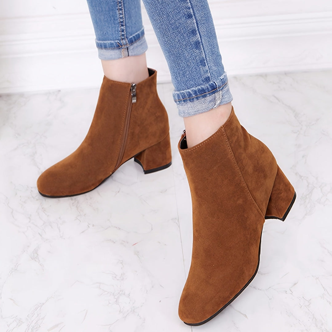 Damen Klassische Knöchelstiefel mit Orthopädischer Arch Support und Blockabsatz 1