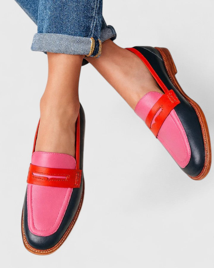 Damen Klassische Loafers mit Rundkappe Orthopedic Arch Support Komfort 0