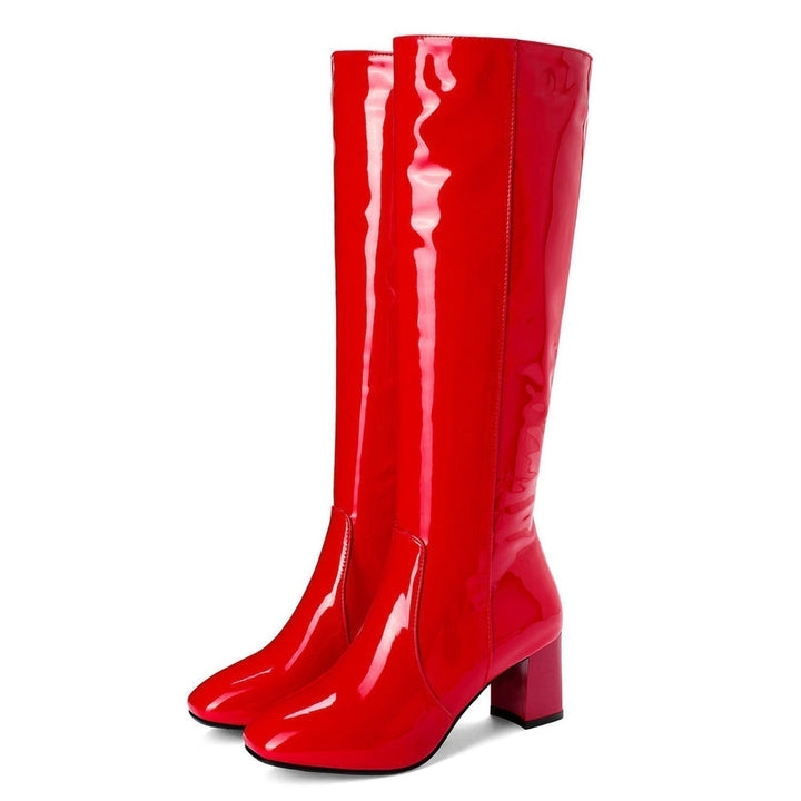 Damen Kniestiefel mit hohem Absatz und Reißverschluss – Elegante Stiefel für Büro und Freizeit 3