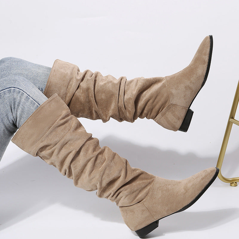 Damen Kniestiefel mit lockerer Passform und vielseitigem Stil für Alltag und Freizeit 2