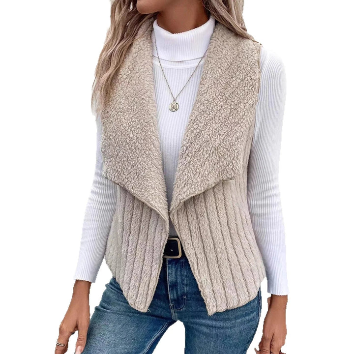 Damen Kunstpelz Weste Ärmellos mit Relaxed Fit und Elegantem Kragen 5