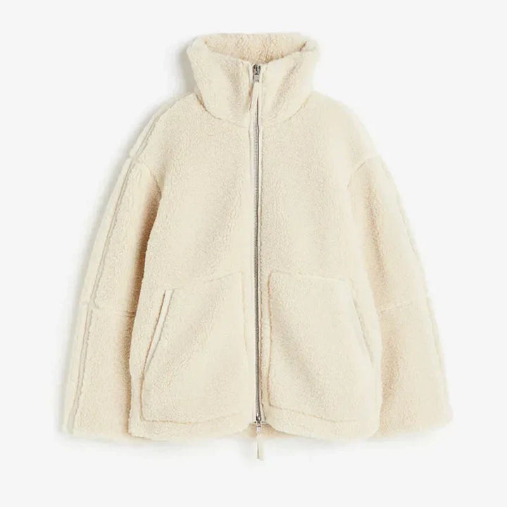 Damen Lammwolljacke mit Stehkragen 1