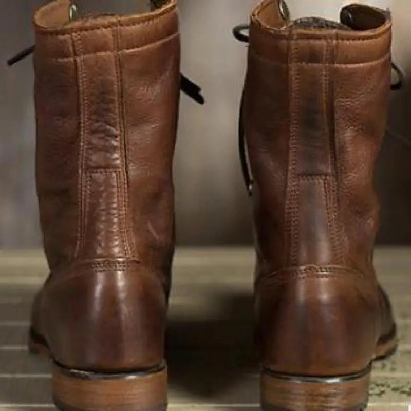 Damen Leder Schnürstiefel mit Orthopädischer Fußbettung und Arch Support für Herbst und Winter 1