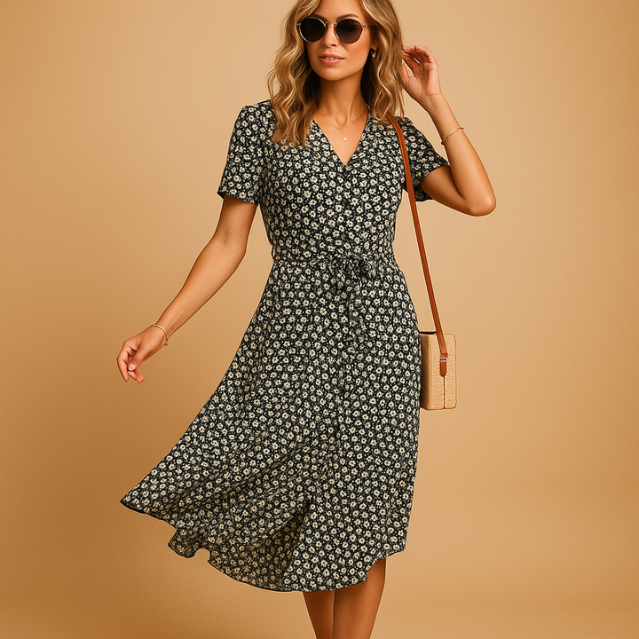 Damen Midi Kleid mit Blumendruck für den Sommer – Bequem und Elegant 0