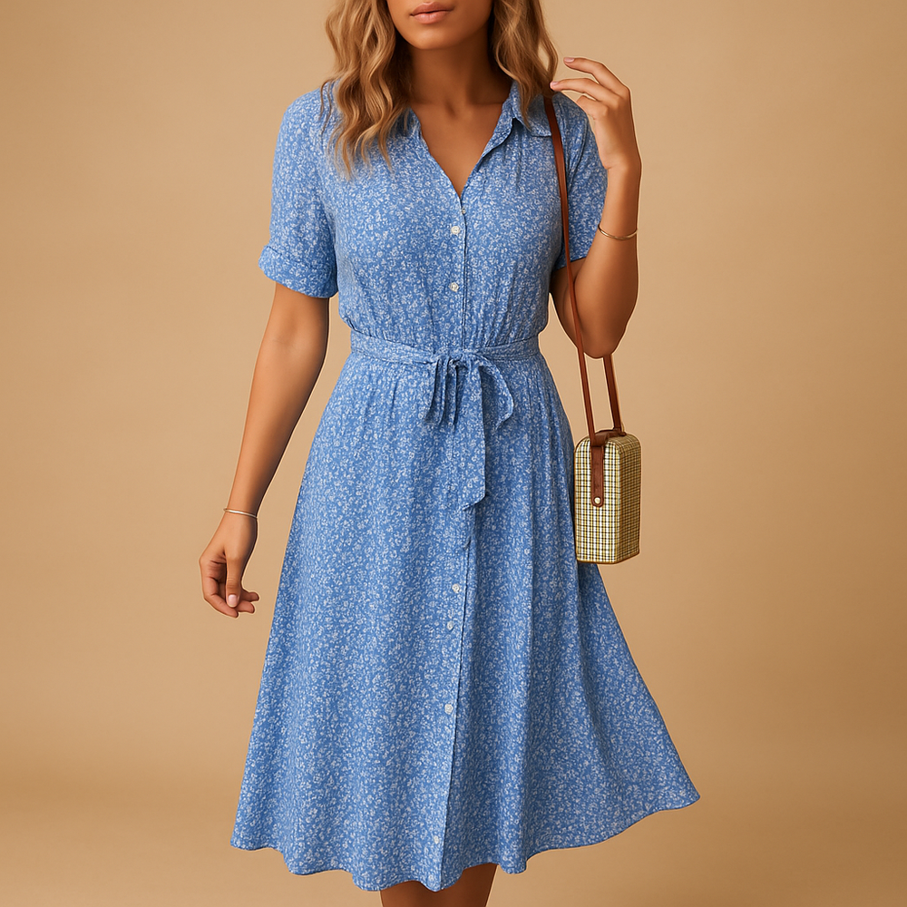 Damen Midi Kleid mit Blumendruck für den Sommer – Bequem und Elegant 1