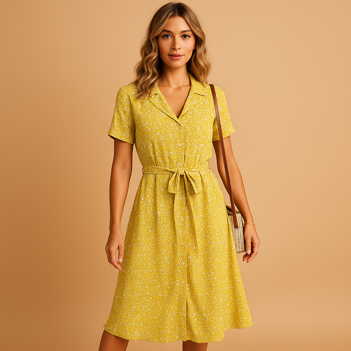 Damen Midi Kleid mit Blumendruck für den Sommer – Bequem und Elegant 3