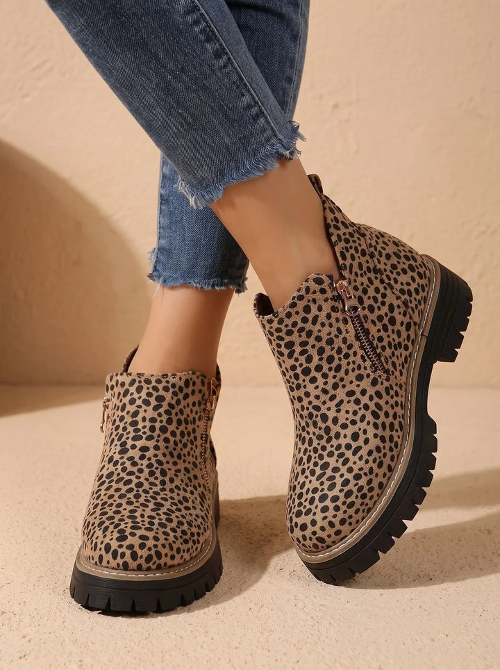 Damen Orthopädische Ankleboots mit Leopardenmuster und Arch Support für Komfort 1